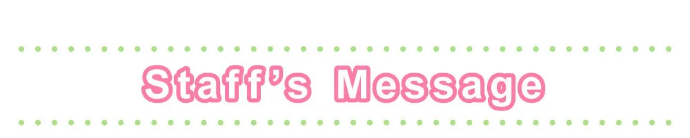 Staff's Message