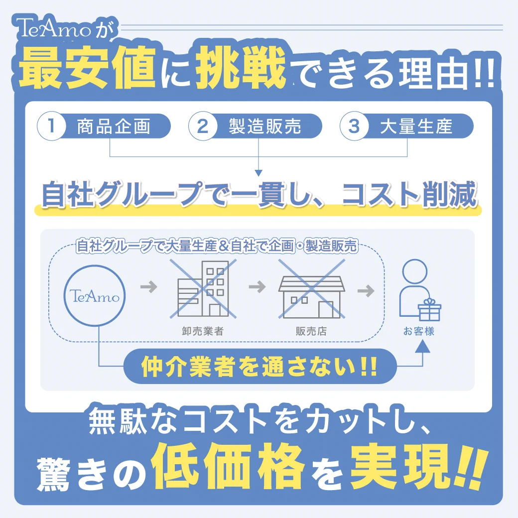 TeAmo CLEAR 2WEEK 低コストの説明図