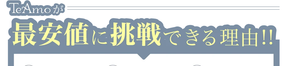 TeAmoが最安値に挑戦できる理由