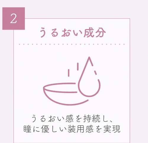 うるおい成分)うるおい感を持続し、瞳に優しい装用感を実現