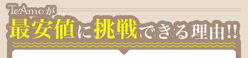 TeAmoが最安値に挑戦できる理由
