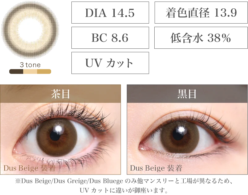 Dus Beige 着画＆スペック