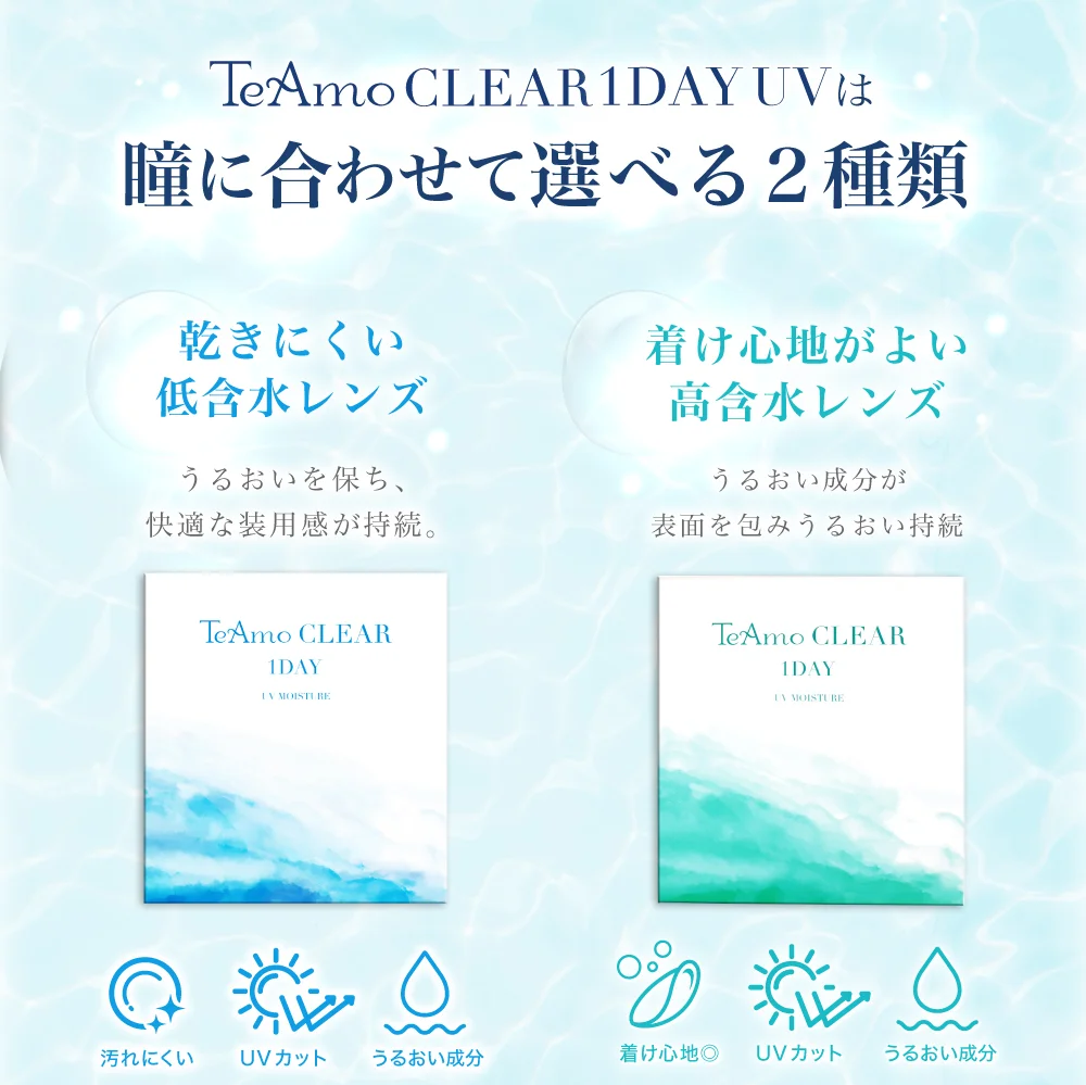 選べる2種類 高含水レンズ・低含水レンズ